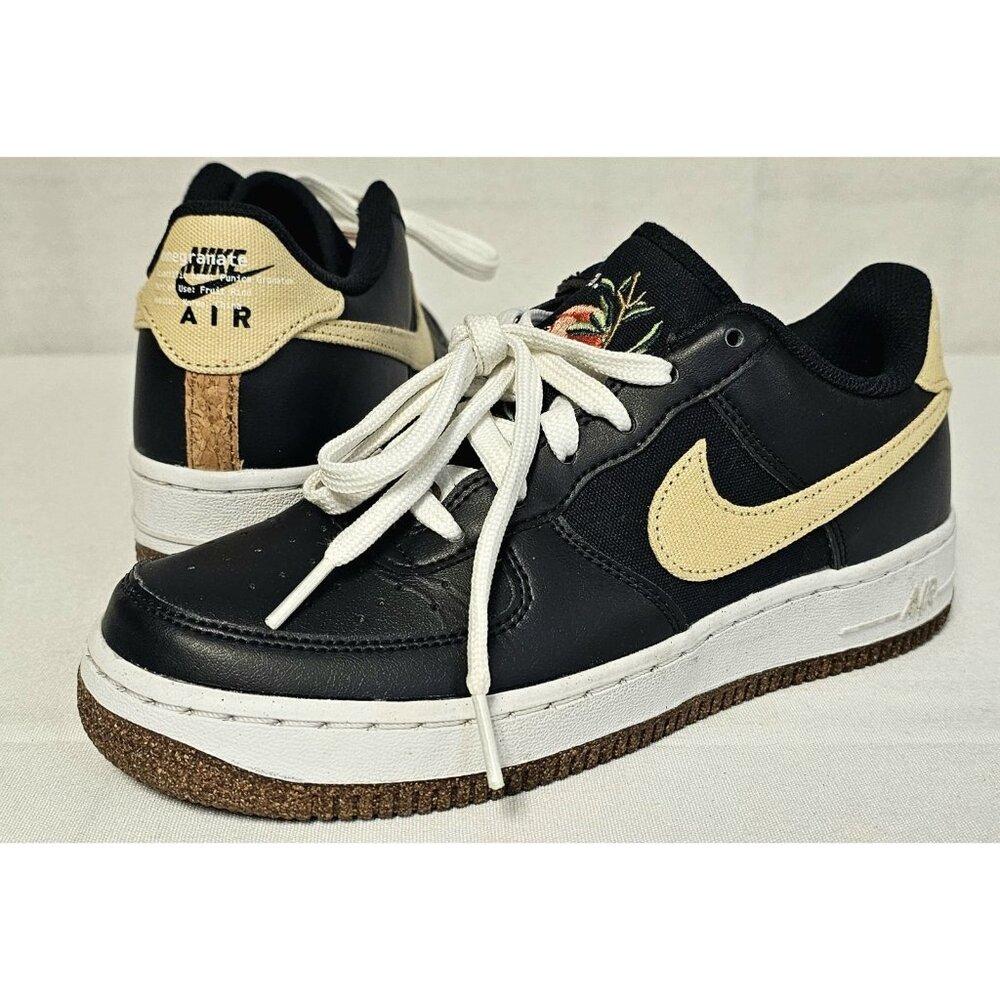 Nike Air Force 1 Black '07 LV8 Pomegranate (CZ0338-001) Youth Sz 5.5 Womens Sz 7